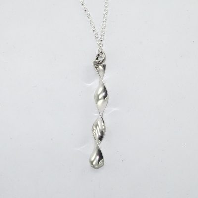 Silvber solid spiral pendant or helix